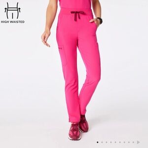 Figs High-Waisted Pink Scrub Bottoms